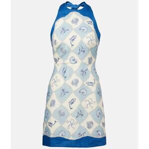 Alemais Pia printed linen minidress US 2